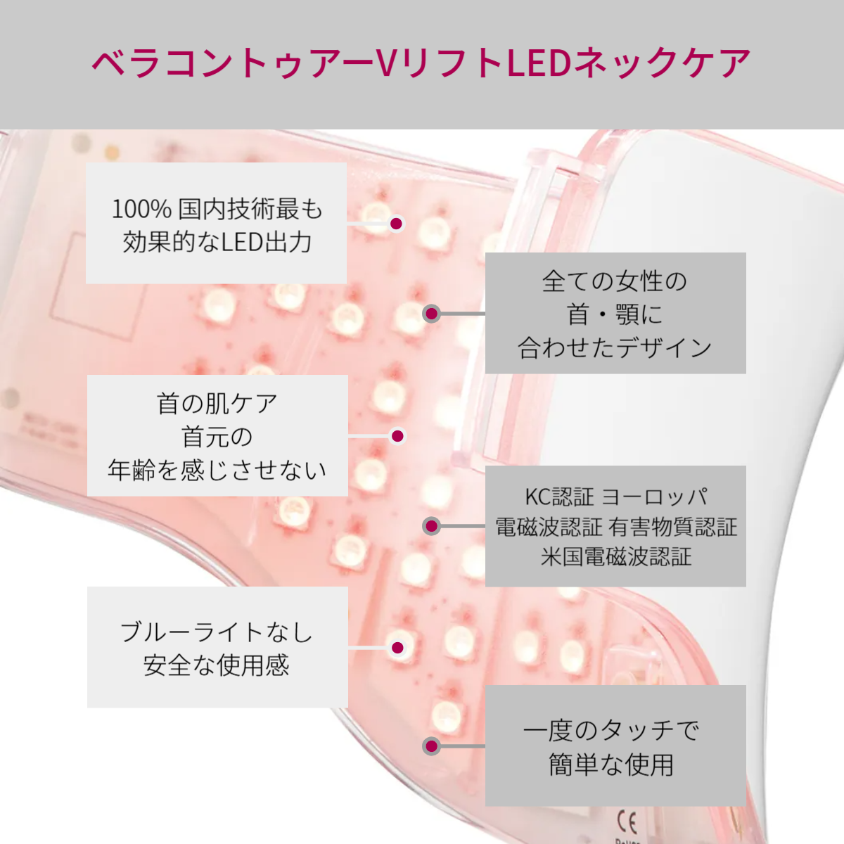 首のシワ 専用美顔器 VリフトLEDネックケア美顔器 | 首のシワ・たるみ